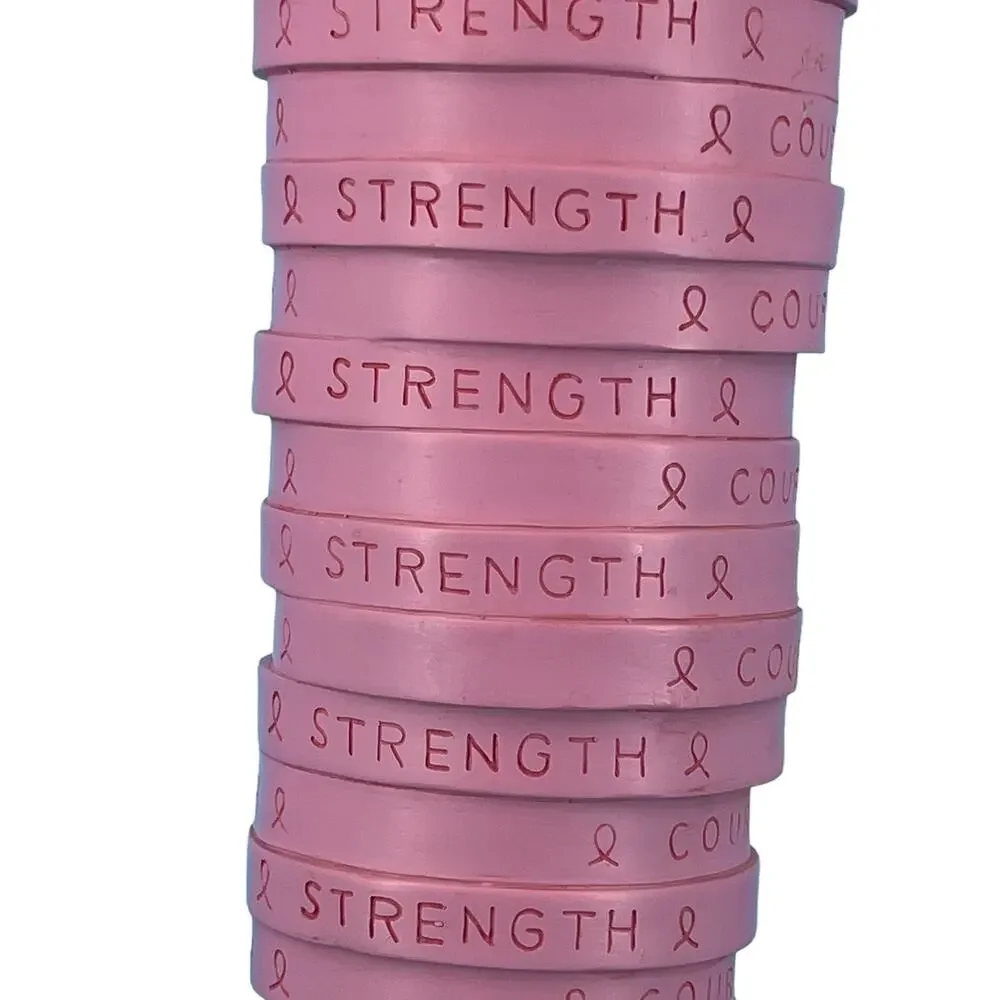 Breast Cancer Awareness Vase Iconic Pink Ribbon Faith Hope Strength Courage